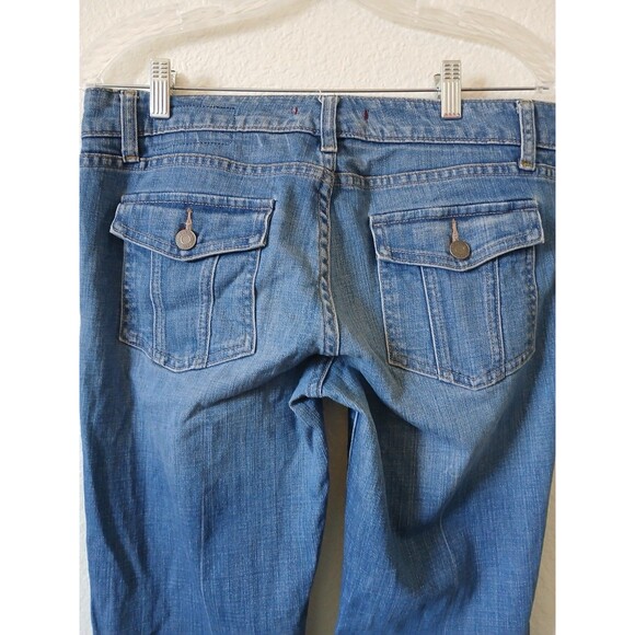 Gap Jeans Womens 8R Blue Flare Limited Edition Medium Wash Stretch Denim Hipster - Picture 4 of 16